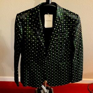 BNWT Valentino 100% Silk Printed Four Leaf Clover Sportcoat. Made in Italy.